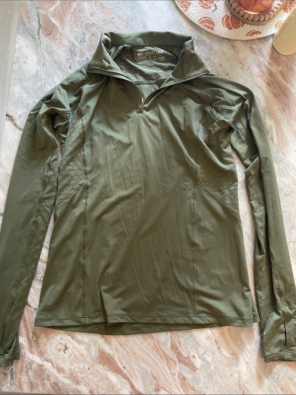 Ariat Olive Lightweight Performance 1/4 Zip Pullover